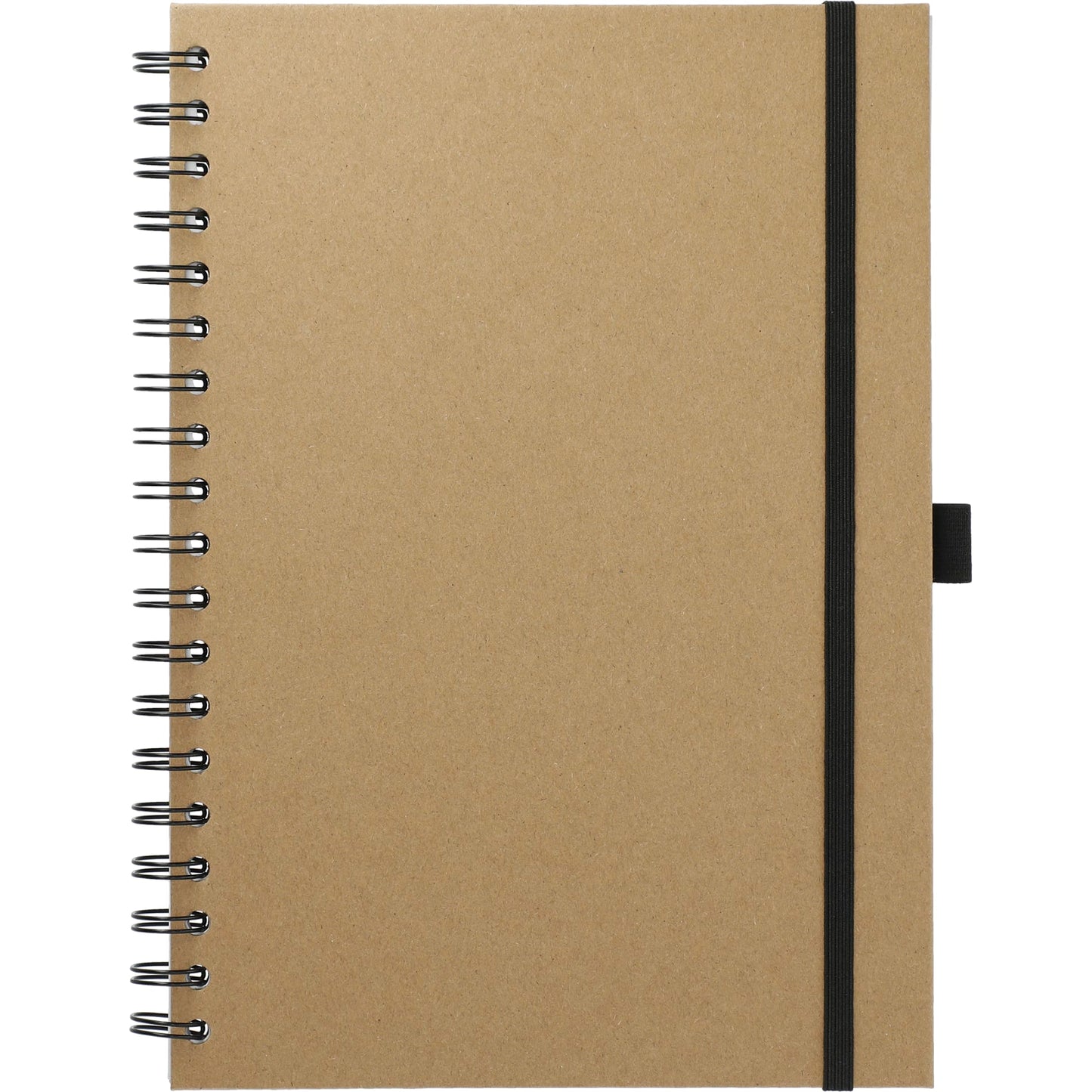 Front View of Natural 7" x 10" FSC® Mix Large Spiral Journal plain