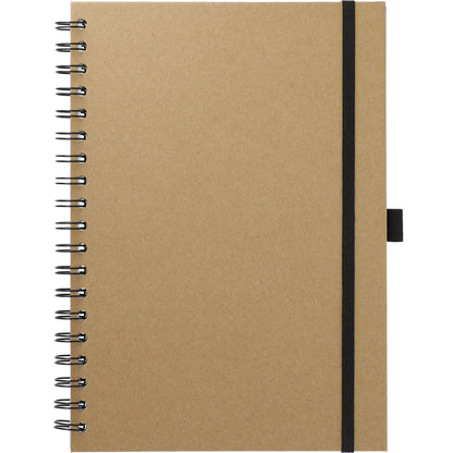 Front View of Natural 7" x 10" FSC® Mix Large Spiral Journal plain