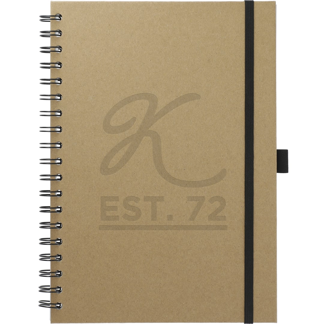 Front View of Natural 7" x 10" FSC® Mix Large Spiral Journal
