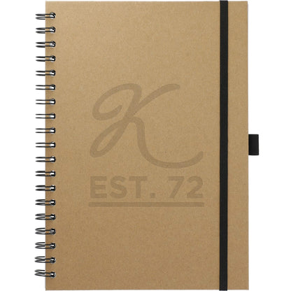 Front View of Natural 7" x 10" FSC® Mix Large Spiral Journal