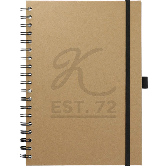Front View of Natural 7" x 10" FSC® Mix Large Spiral Journal