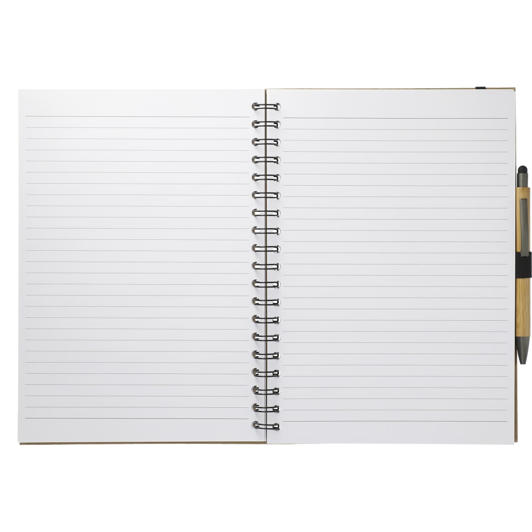 Front View of Natural 7" x 10" FSC® Mix Large Spiral Journal