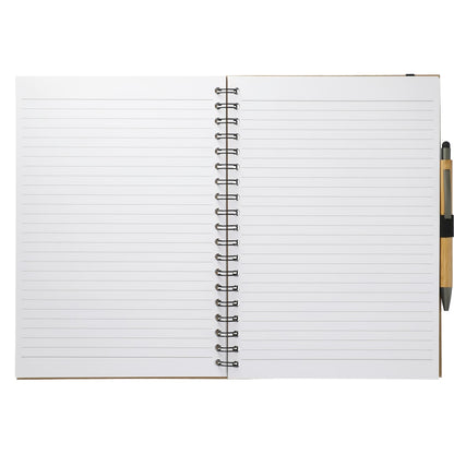 Front View of Natural 7" x 10" FSC® Mix Large Spiral Journal