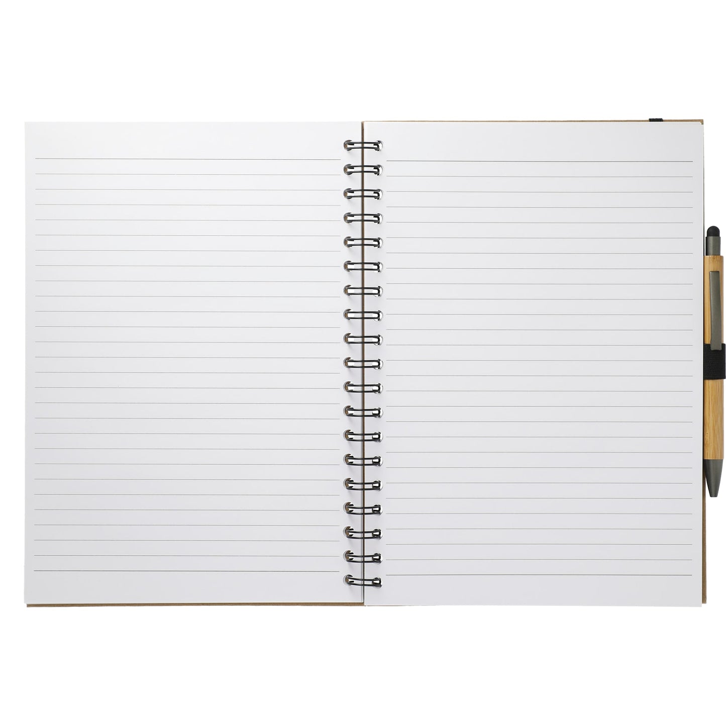 Front View of Natural 7" x 10" FSC® Mix Large Spiral Journal