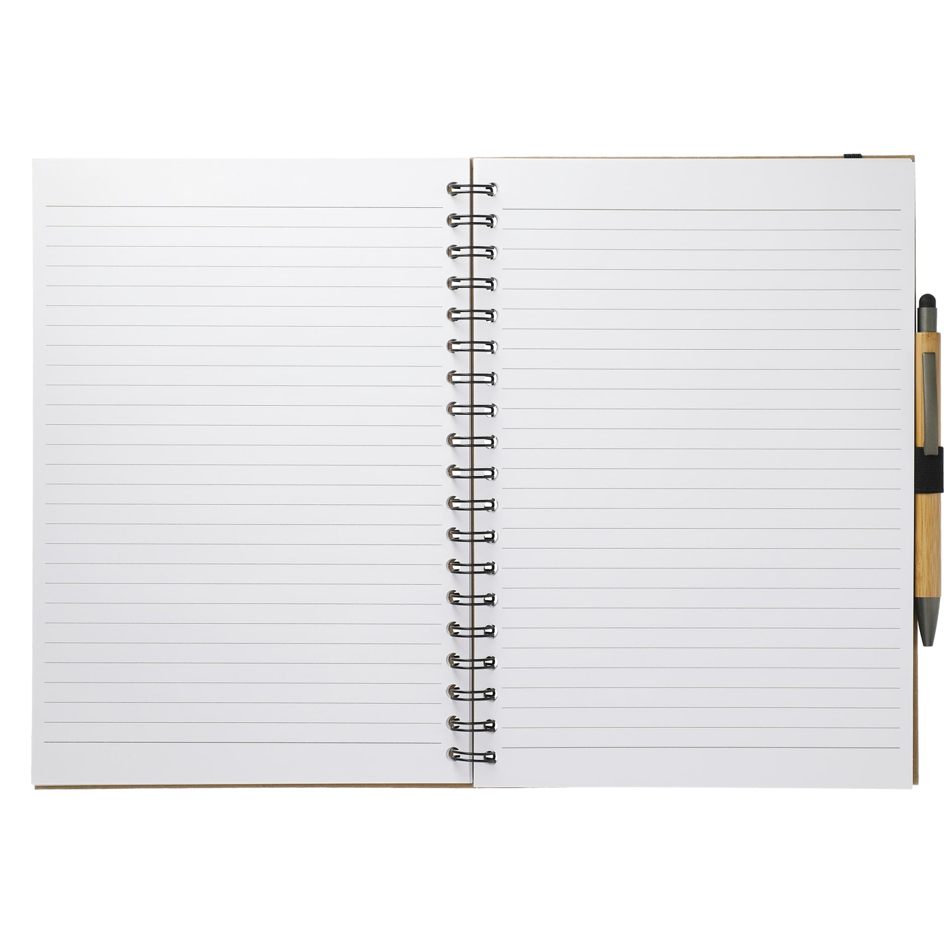 Front View of Natural 7" x 10" FSC® Mix Large Spiral Journal
