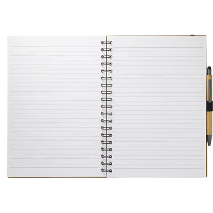 Front View of Natural 7" x 10" FSC® Mix Large Spiral Journal