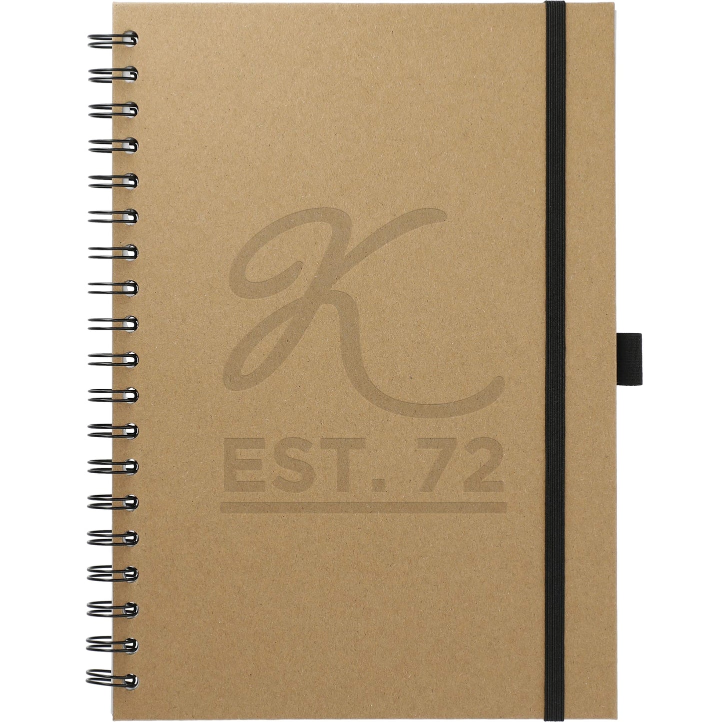 Front View of Natural 7" x 10" FSC® Mix Large Spiral Journal