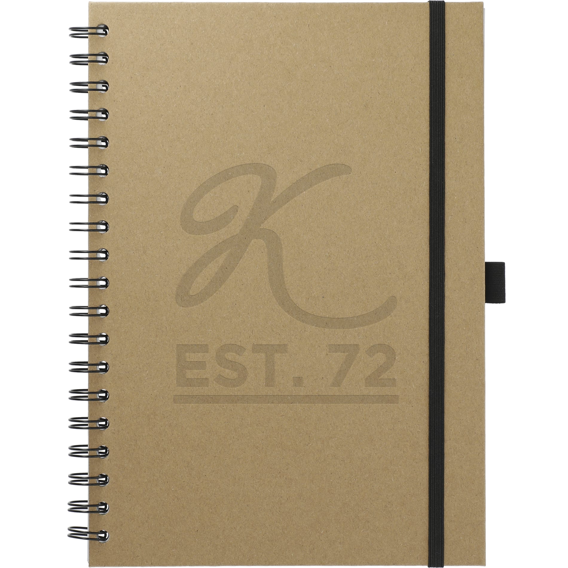 Front View of Natural 7" x 10" FSC® Mix Large Spiral Journal