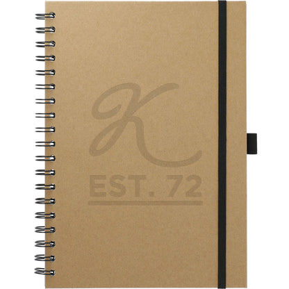 Front View of Natural 7" x 10" FSC® Mix Large Spiral Journal