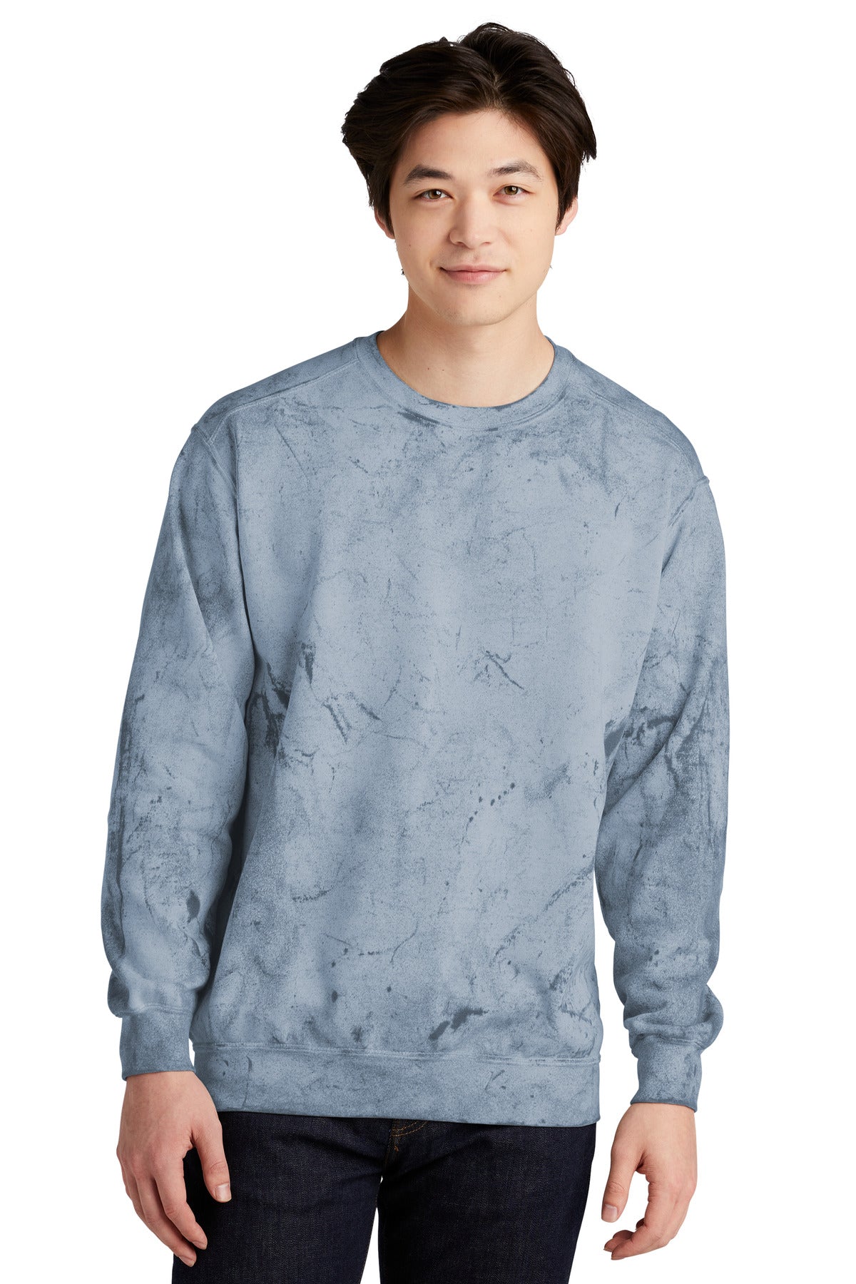 Front View of Ocean Comfort Colors Color Blast Crewneck Sweatshirt 1545