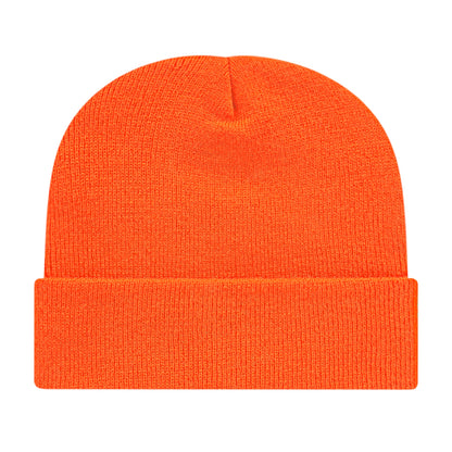Front View of Orange Cap America Knit Cap with Cuff plain