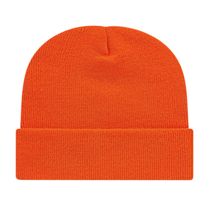 Front View of Orange Cap America Knit Cap with Cuff plain