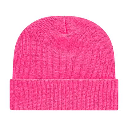 Front View of Pink Cap America Knit Cap with Cuff plain