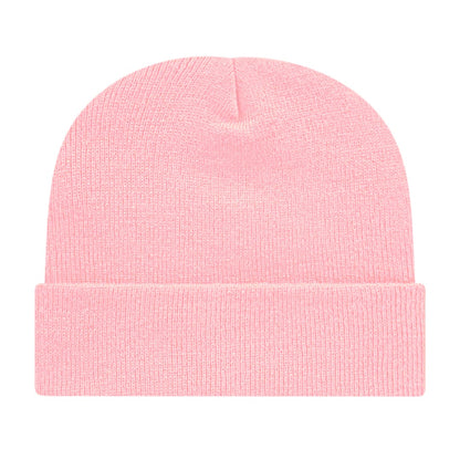 Front View of Pink Cap America Knit Cap with Cuff plain