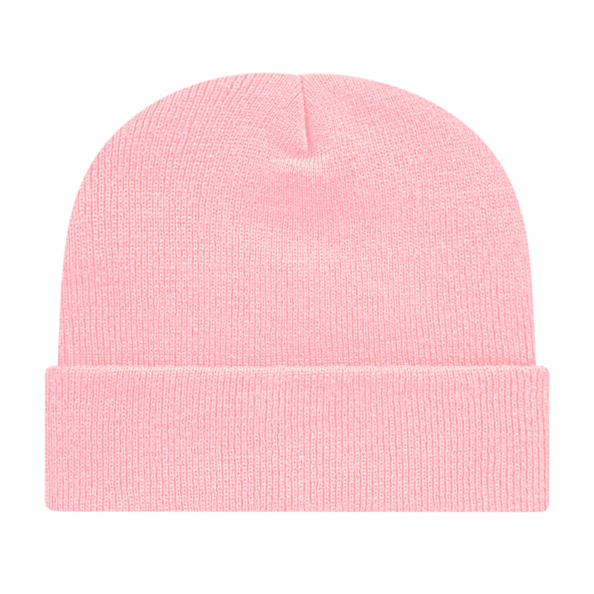 Front View of Pink Cap America Knit Cap with Cuff plain