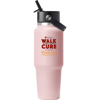 Front View of Pink Hydro Flask® Travel Bottle w/ Flex Straw Cap 32oz