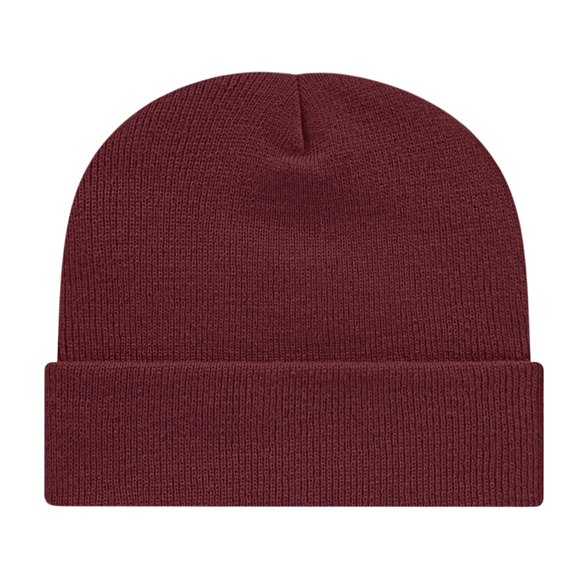 Front View of Purple Cap America Knit Cap with Cuff plain
