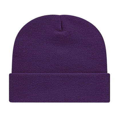 Front View of Purple Cap America Knit Cap with Cuff plain