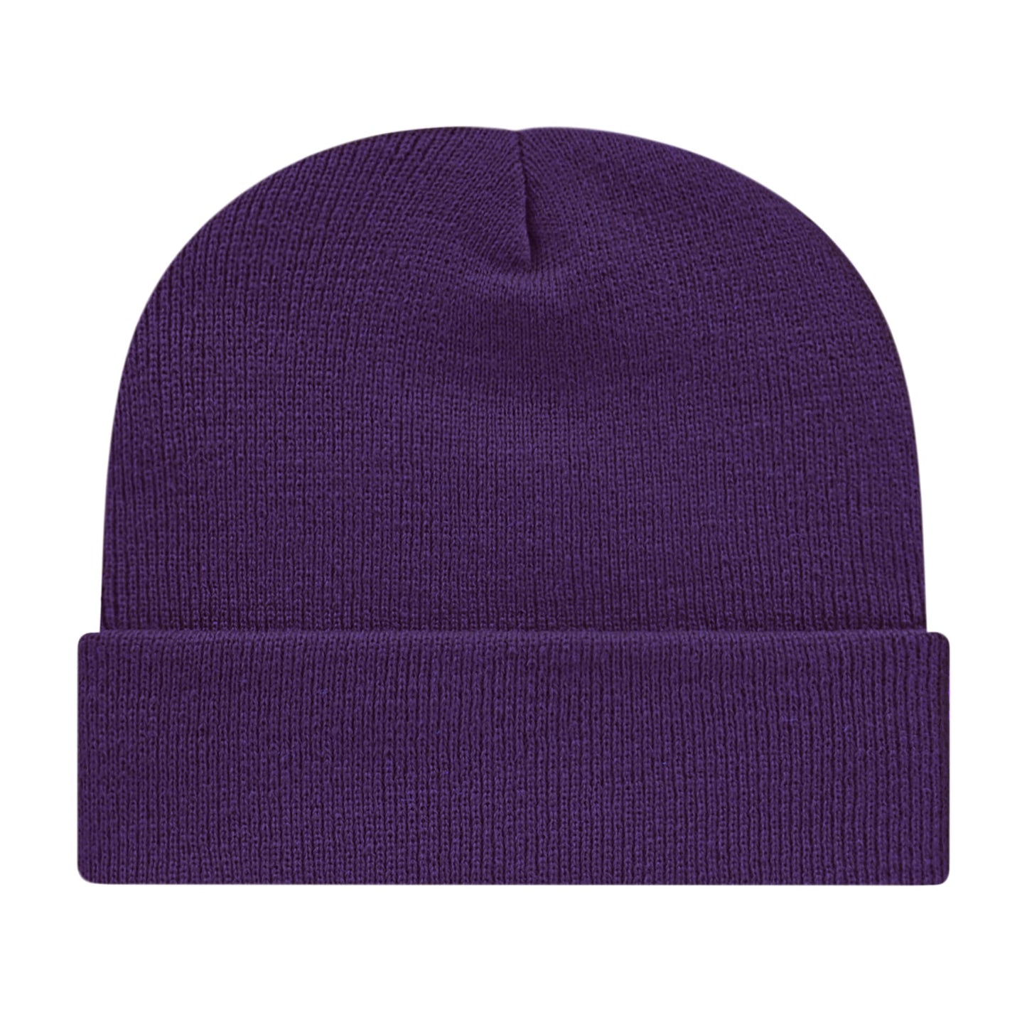 Front View of Purple Cap America Knit Cap with Cuff plain