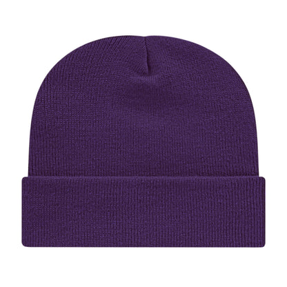 Front View of Purple Cap America Knit Cap with Cuff plain