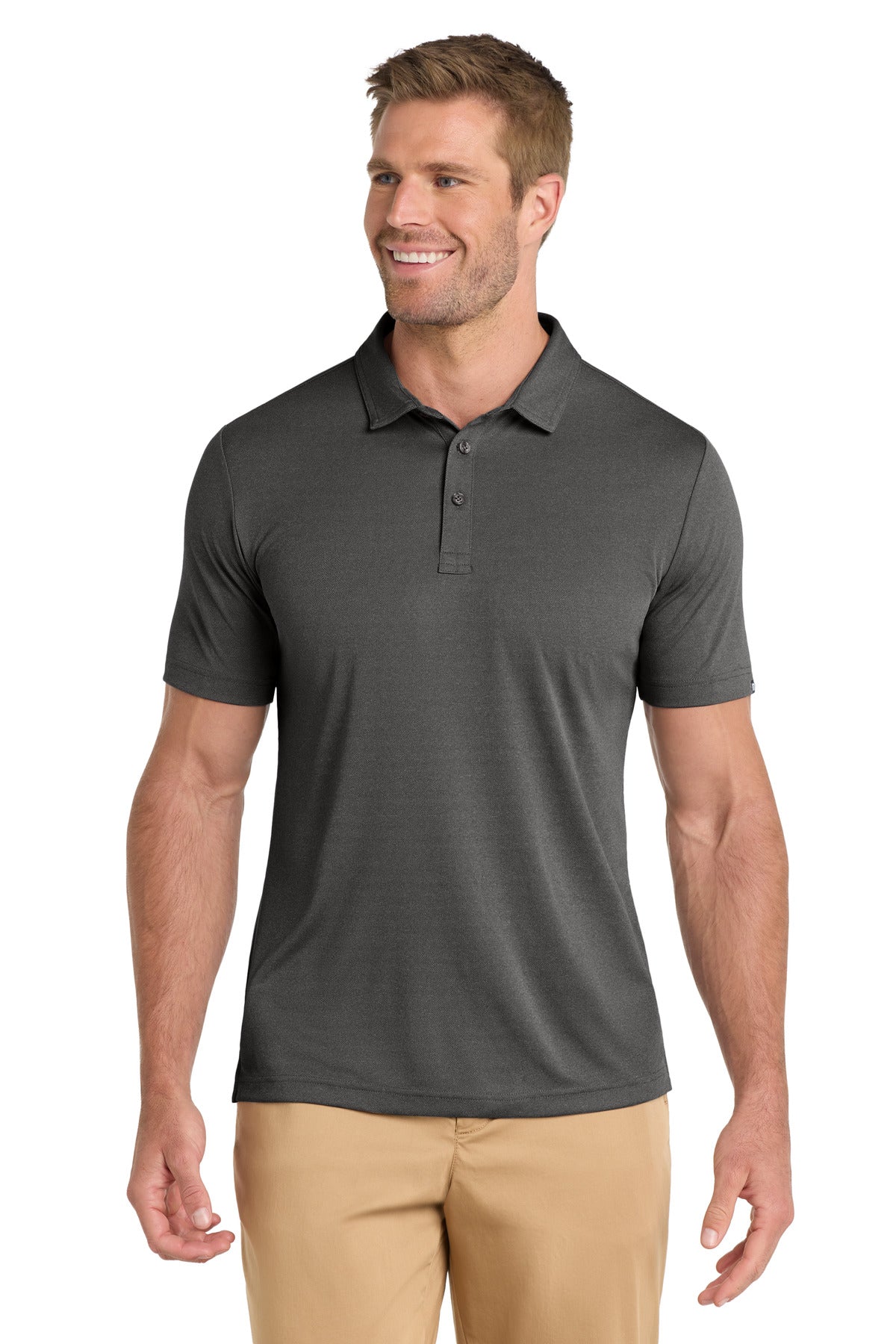 Front View of QuiShaG/Bk TravisMathew Coto Performance Polo. TM1MU410