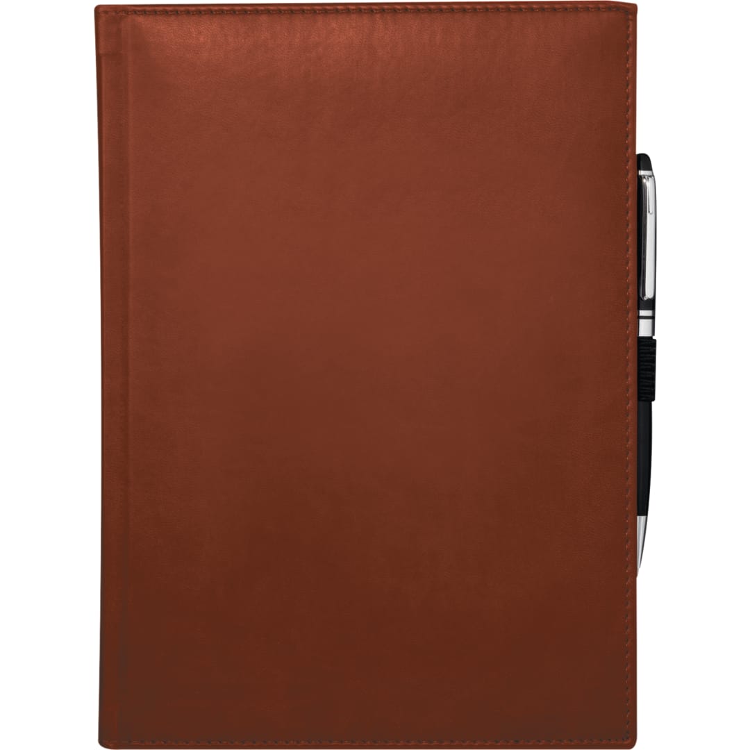 Front View of Red 7" x 10" FSC® Mix Pedova™ Large Bound Journal plain