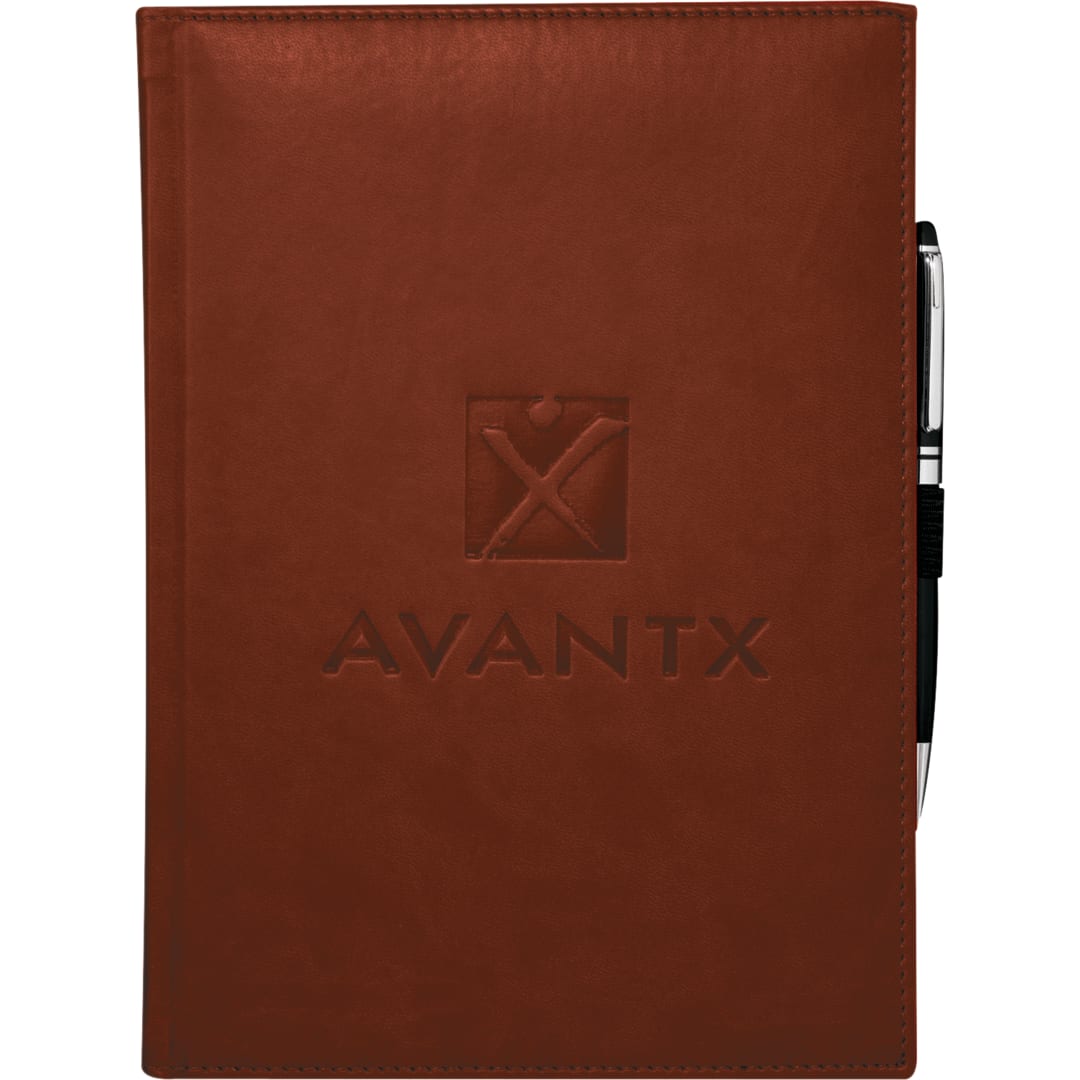 Front View of Red 7" x 10" FSC® Mix Pedova™ Large Bound Journal