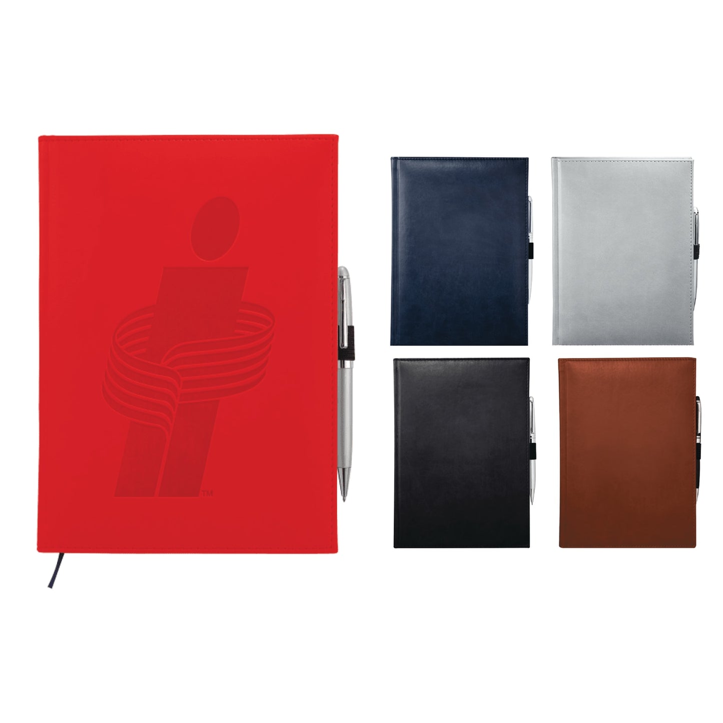Front View of Red 7" x 10" FSC® Mix Pedova™ Large Bound Journal