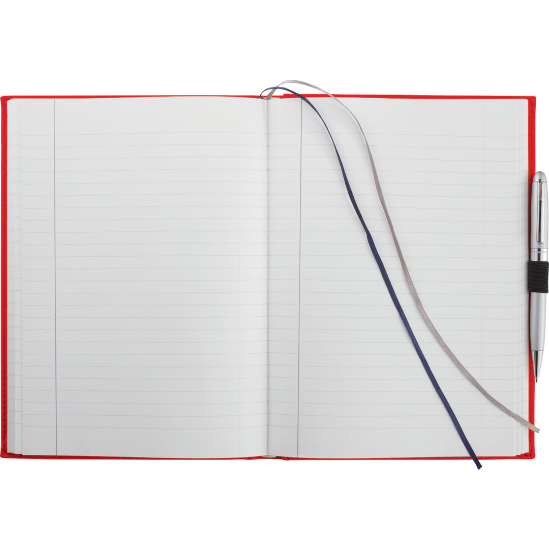 Front View of Red 7" x 10" FSC® Mix Pedova™ Large Bound Journal