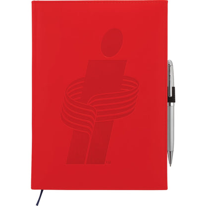 Front View of Red 7" x 10" FSC® Mix Pedova™ Large Bound Journal