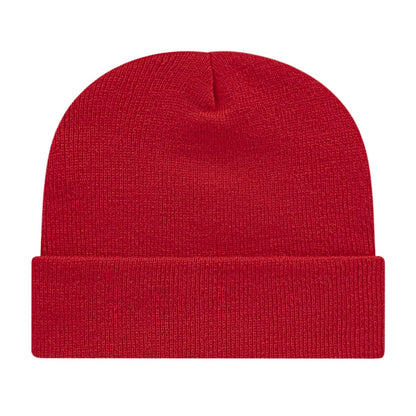 Front View of Red Cap America Knit Cap with Cuff plain