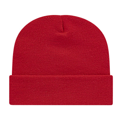 Front View of Red Cap America Knit Cap with Cuff plain