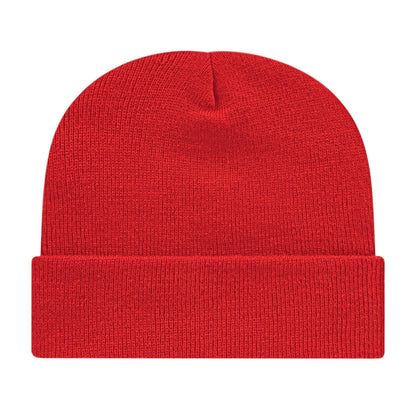 Front View of Red Cap America Knit Cap with Cuff plain