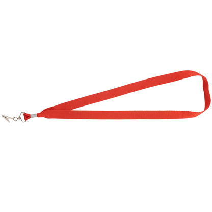 Front View of Red Lanyard with Bulldog Clip plain
