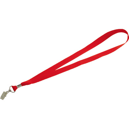 Front View of Red Lanyard with Bulldog Clip plain