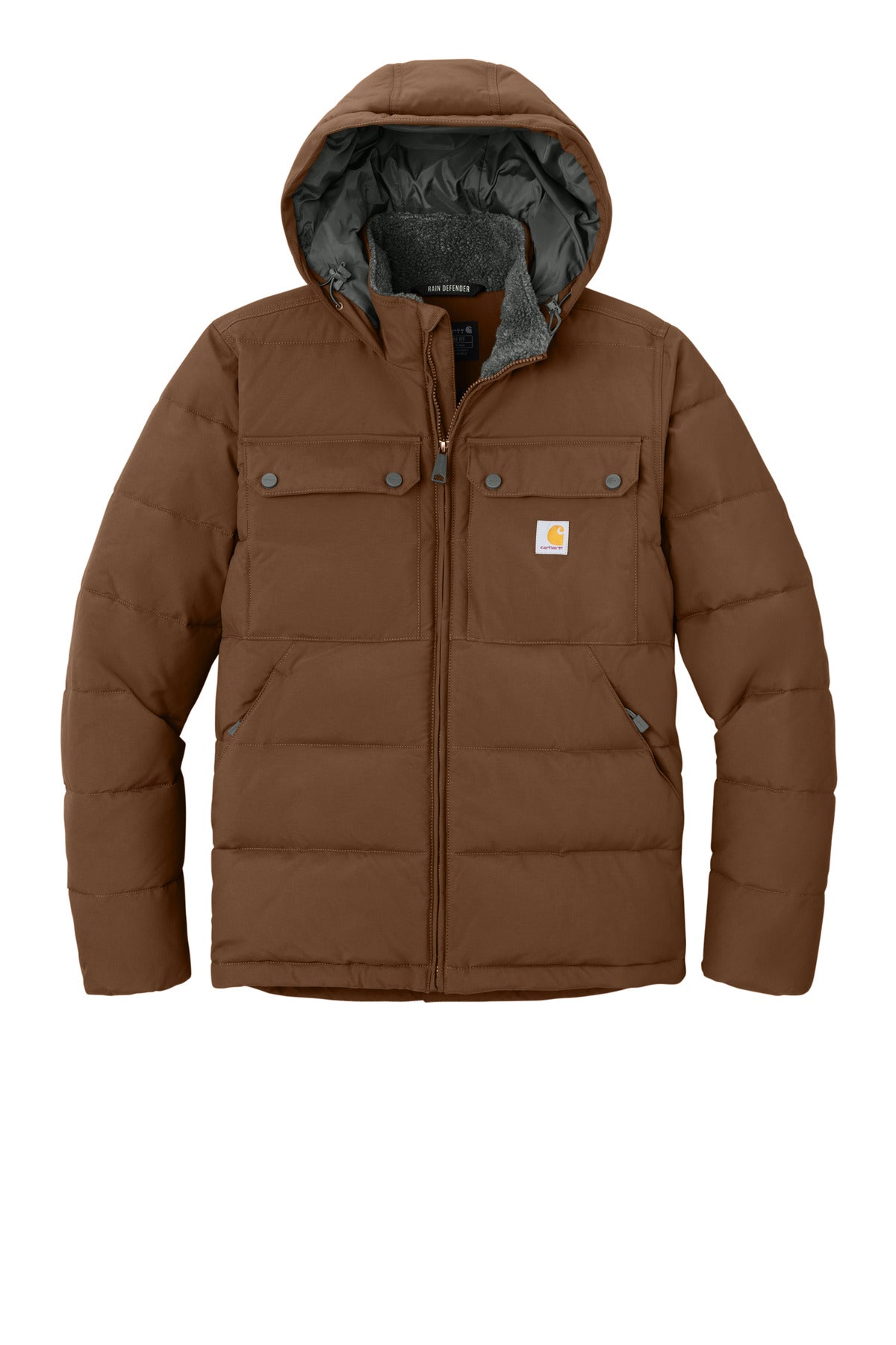 Front View of RedDuckBrn Carhartt Montana Insulated Hooded Jacket CT107082