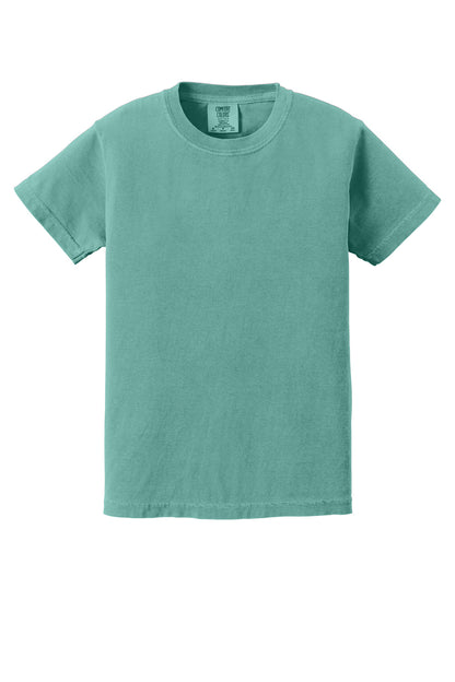 Front View of Seafoam COMFORT COLORS Youth Heavyweight Ring Spun Tee. 9018