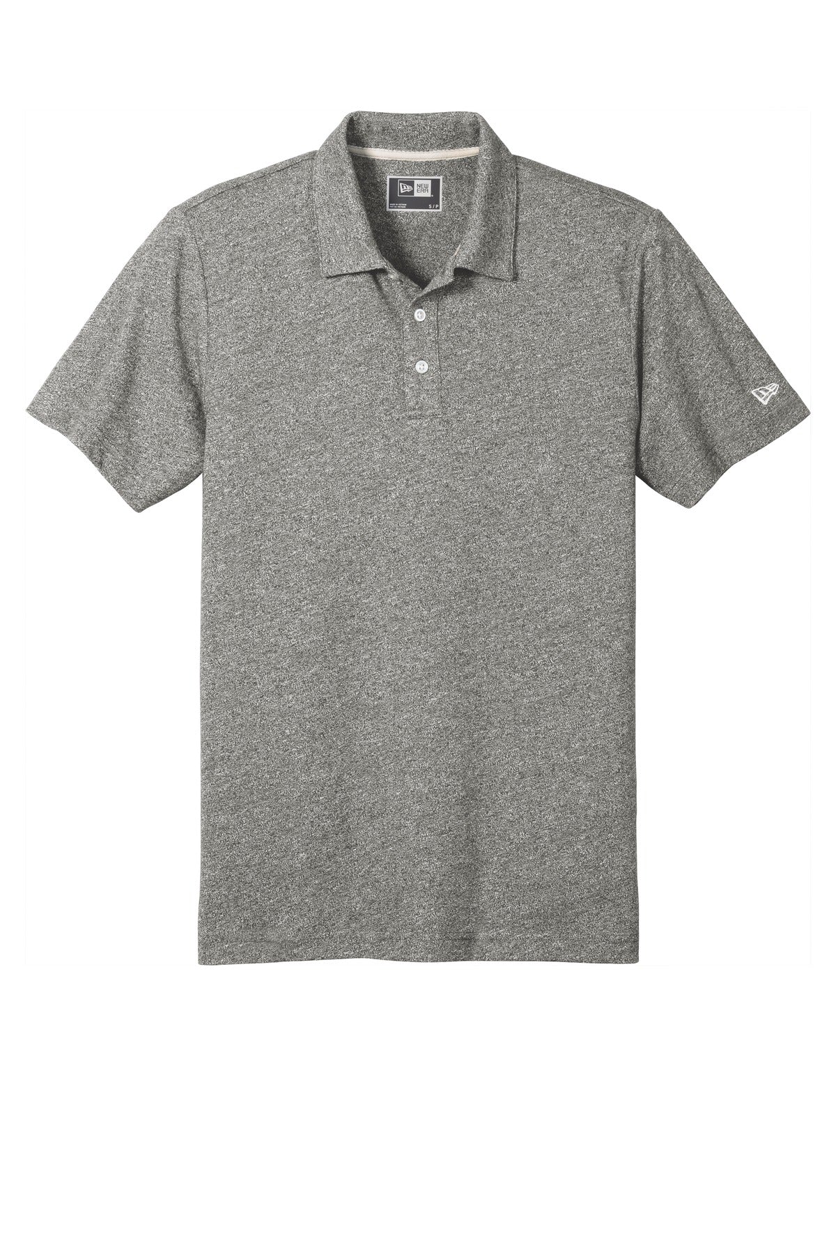 Front View of Shad Grey Twst New Era Slub Twist Polo NEA301