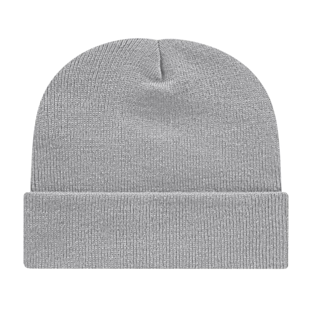 Front View of Silver Cap America Knit Cap with Cuff plain