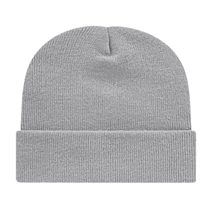 Front View of Silver Cap America Knit Cap with Cuff plain