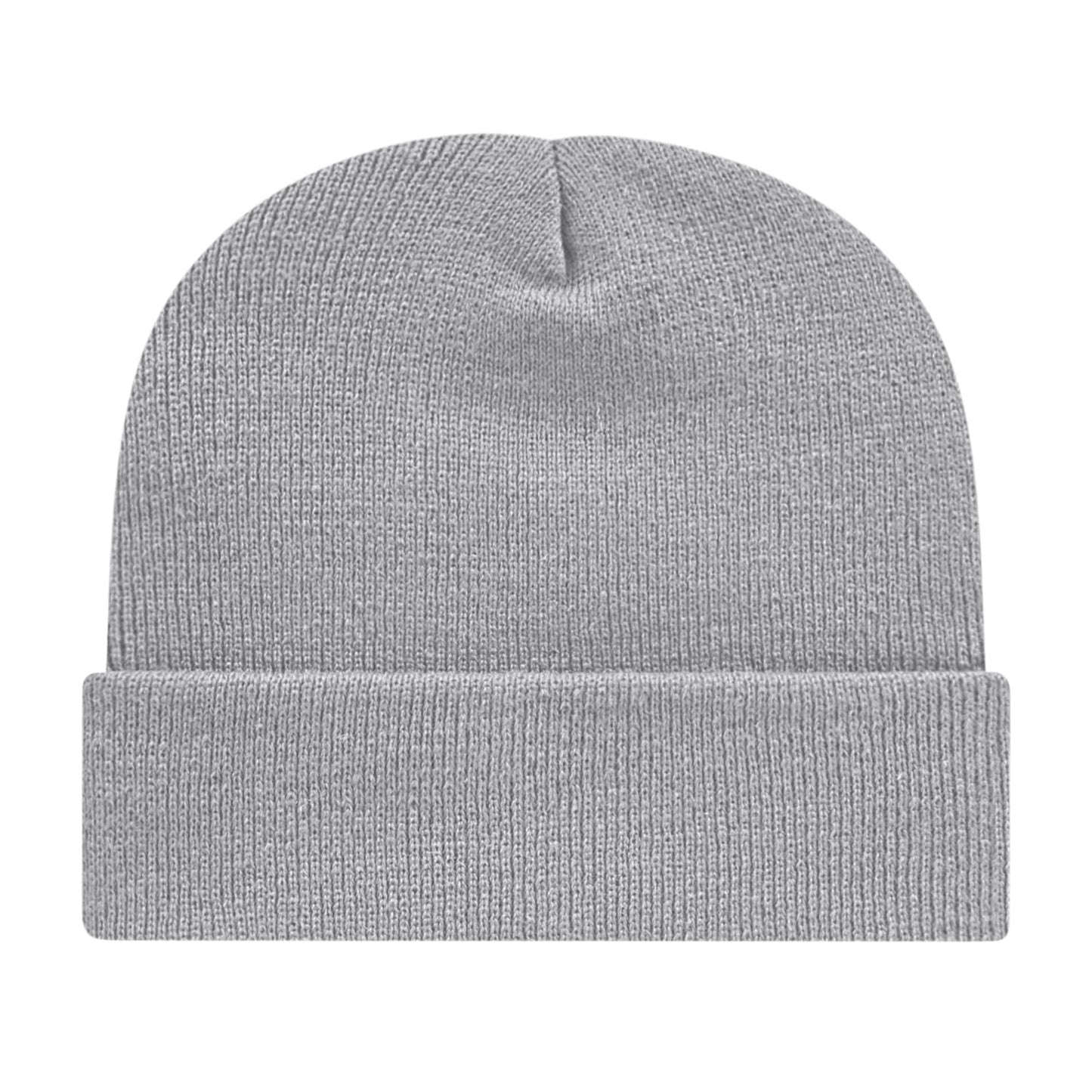 Front View of Silver Cap America Knit Cap with Cuff plain