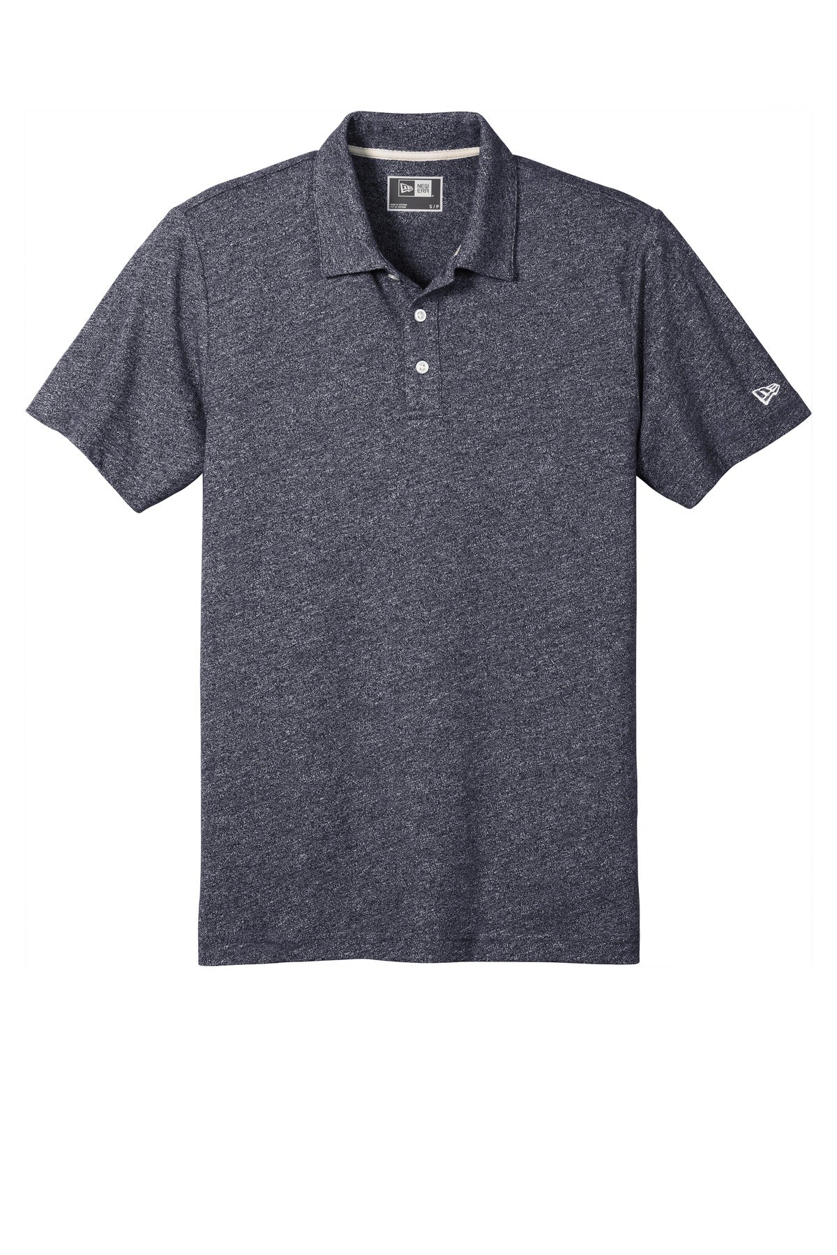 Front View of True Navy Twst New Era Slub Twist Polo NEA301
