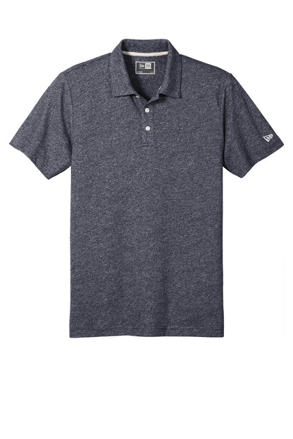 Front View of True Navy Twst New Era Slub Twist Polo NEA301