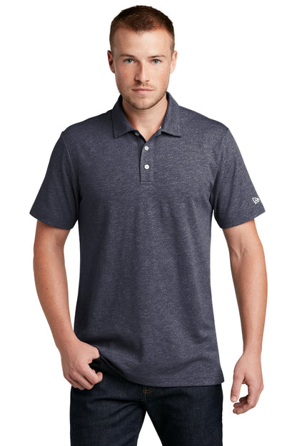 Front View of True Navy Twst New Era Slub Twist Polo NEA301