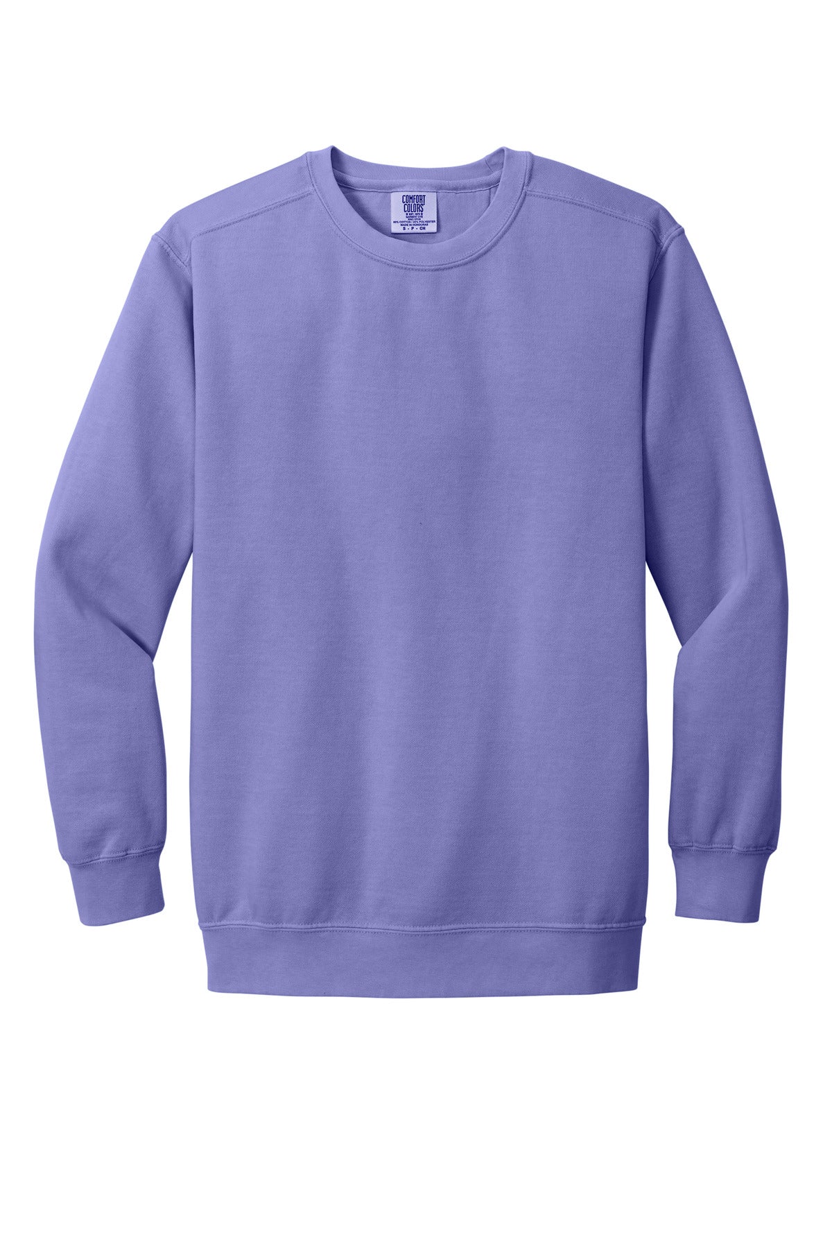 Front View of Violet COMFORT COLORS Ring Spun Crewneck Sweatshirt. 1566