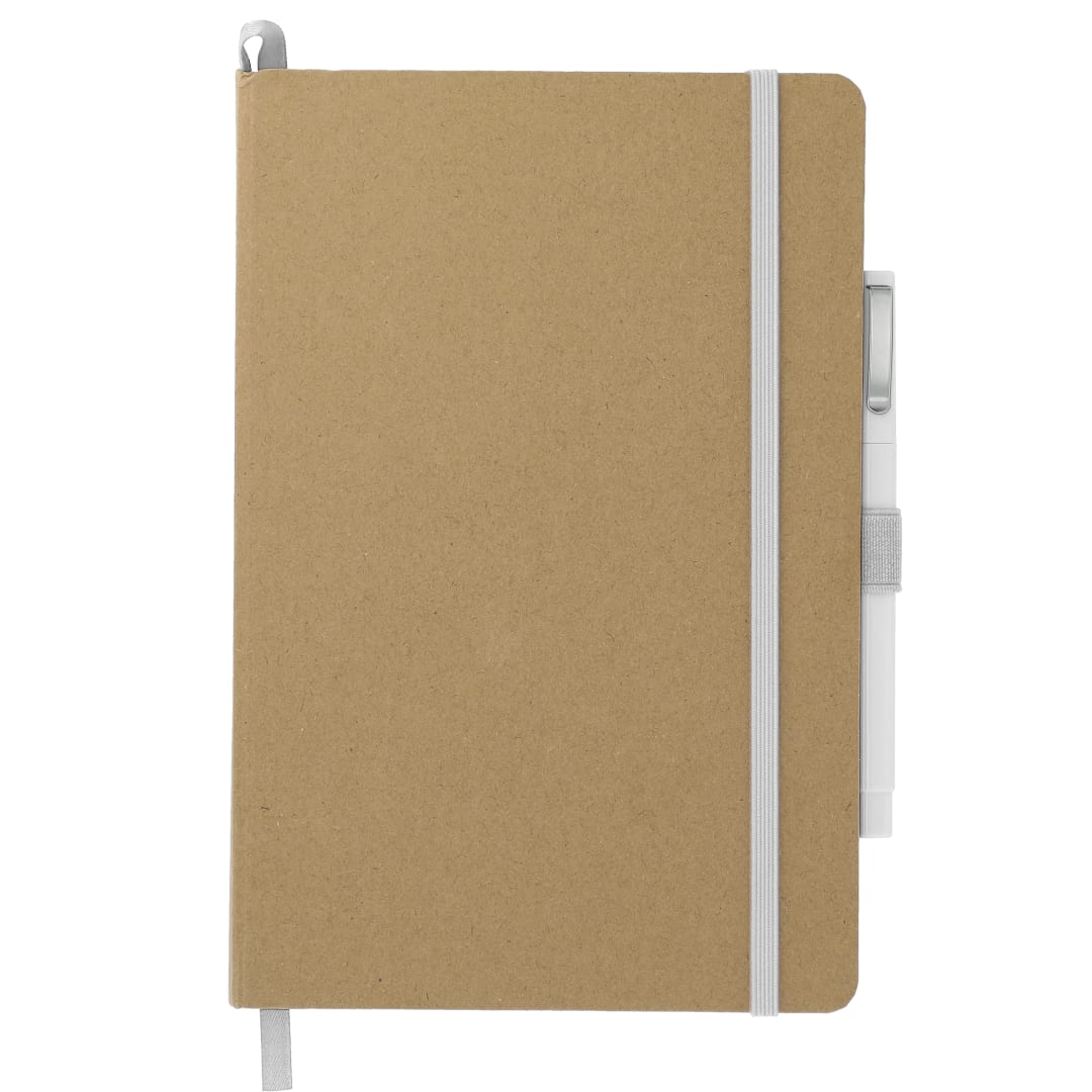 Front View of White Eco Color Bound Journal Bundle Set plain