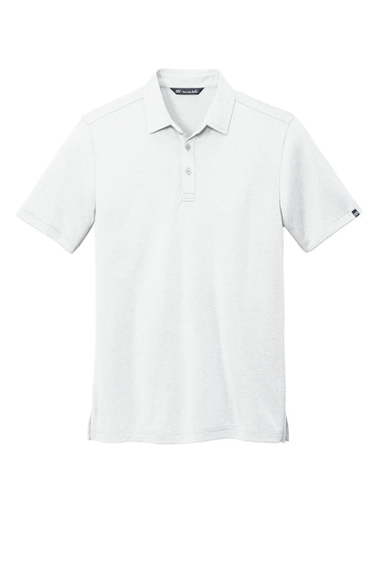 Front View of White TravisMathew Coto Performance Polo. TM1MU410