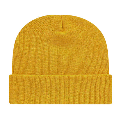 Front View of Yellow Cap America Knit Cap with Cuff plain