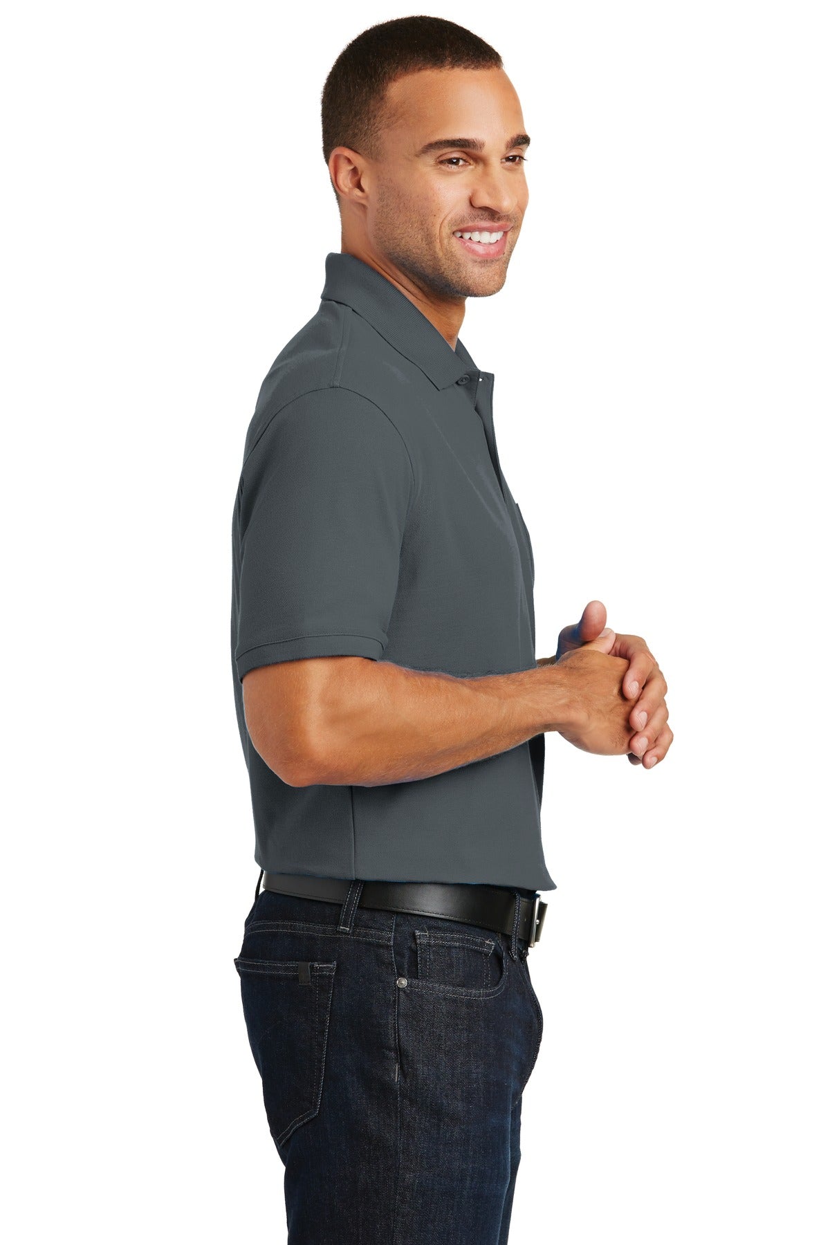 Graphite Port Authority Core Classic Pique Pocket Polo. K100P