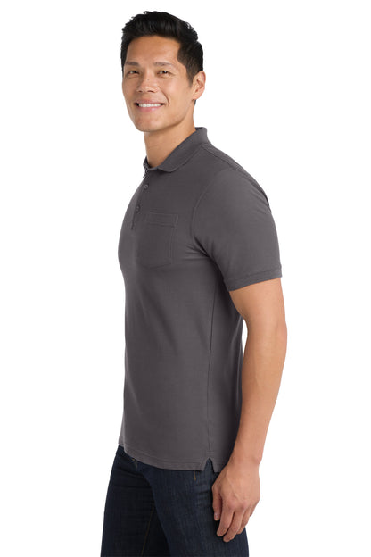 Graphite Port Authority Core Classic Pique Pocket Polo. K100P